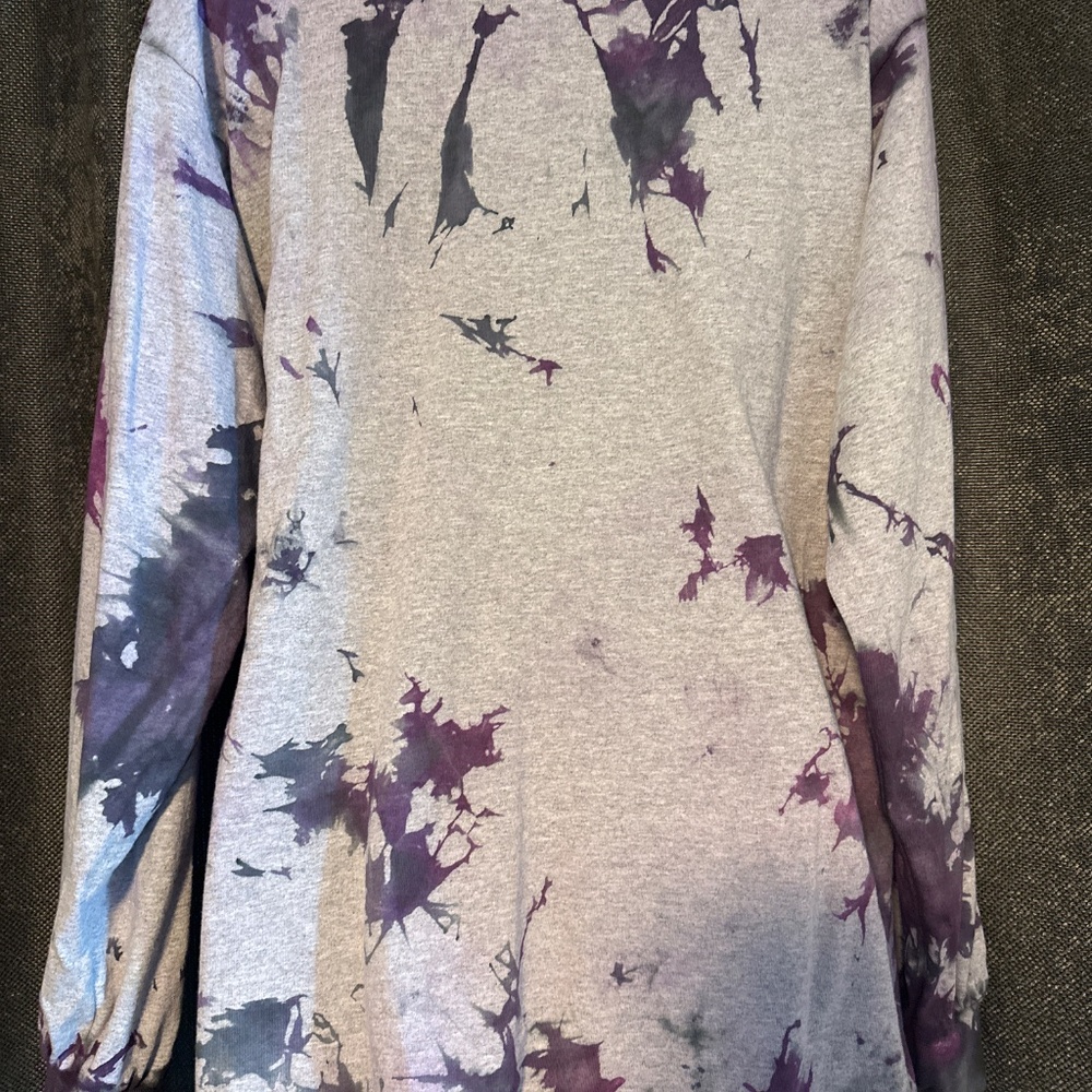 NEW Large Long Sleeve Tie Dye Gray - Picture 5 of 6